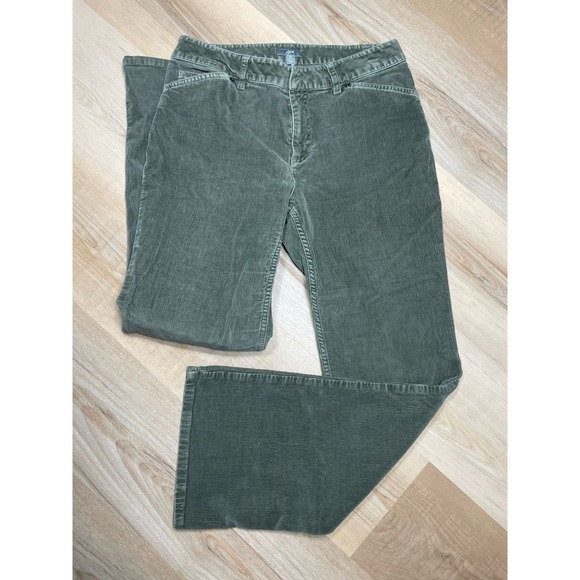J. Jill Pants - J Jill Olive Green Corduroy Pants Womens 6P Wide Leg High Rise Stretch